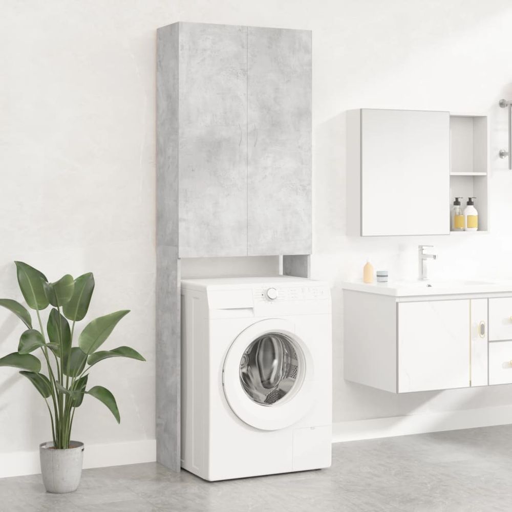 vidaXL Washing Machine Cabinet Smoked Oak 64x25.5x190 cm