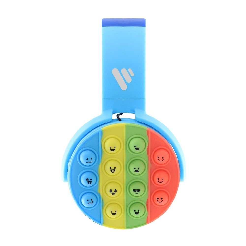 Vybe Stress Buster Push-Pop Fidget Tool AUX Cable Wireless Kids Headset - Blue