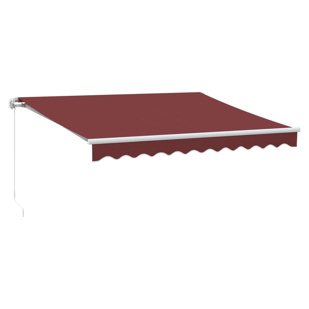 vidaXL Manual Retractable Awning with LED Burgundy 300x250 cm