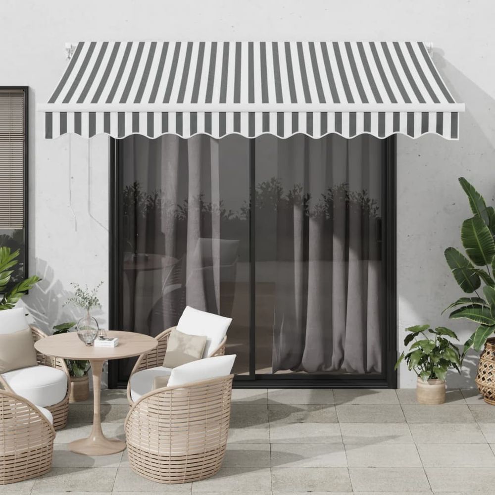 vidaXL Manual Retractable Awning with LED Burgundy 300x250 cm