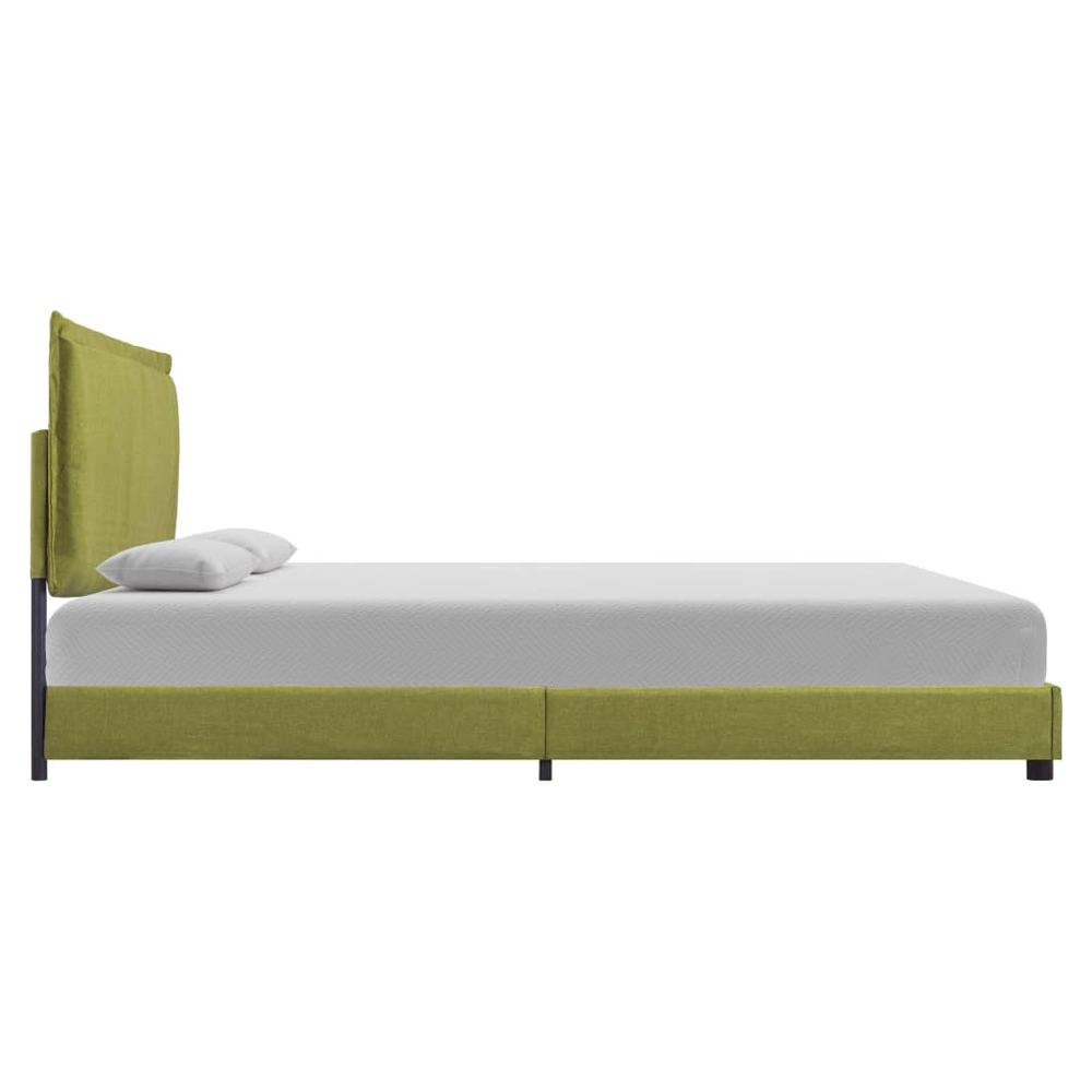 vidaXL Bed Frame Green Fabric 150x200 cm King Size