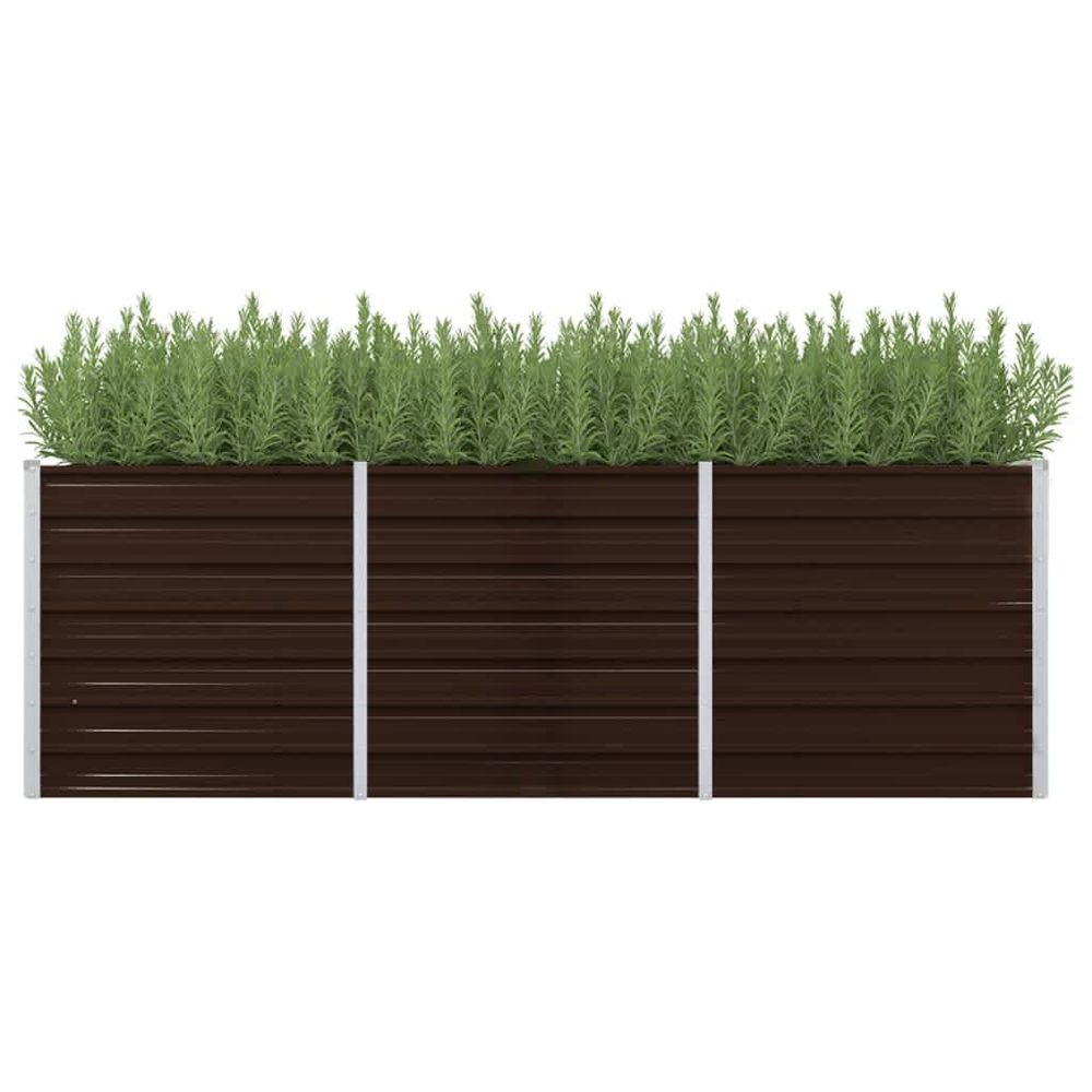 vidaXL Raised Garden Bed Brown 160x80x77 cm Galvanised Steel