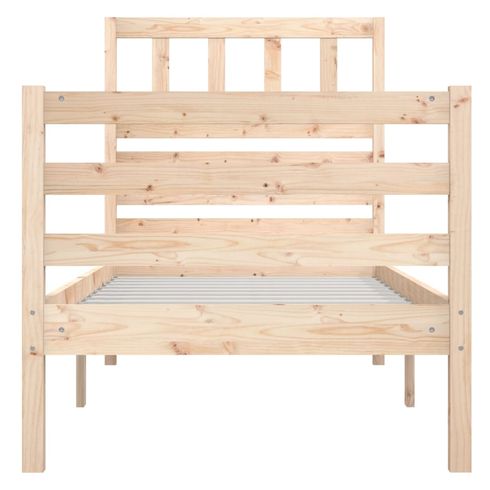 vidaXL Bed Frame 75x190 cm Small Single Solid Wood