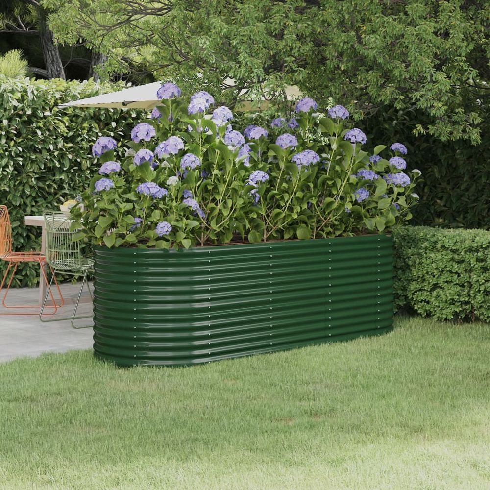 vidaXL Garden Raised Bed Powder-coated Steel 368x80x68 cm Anthracite