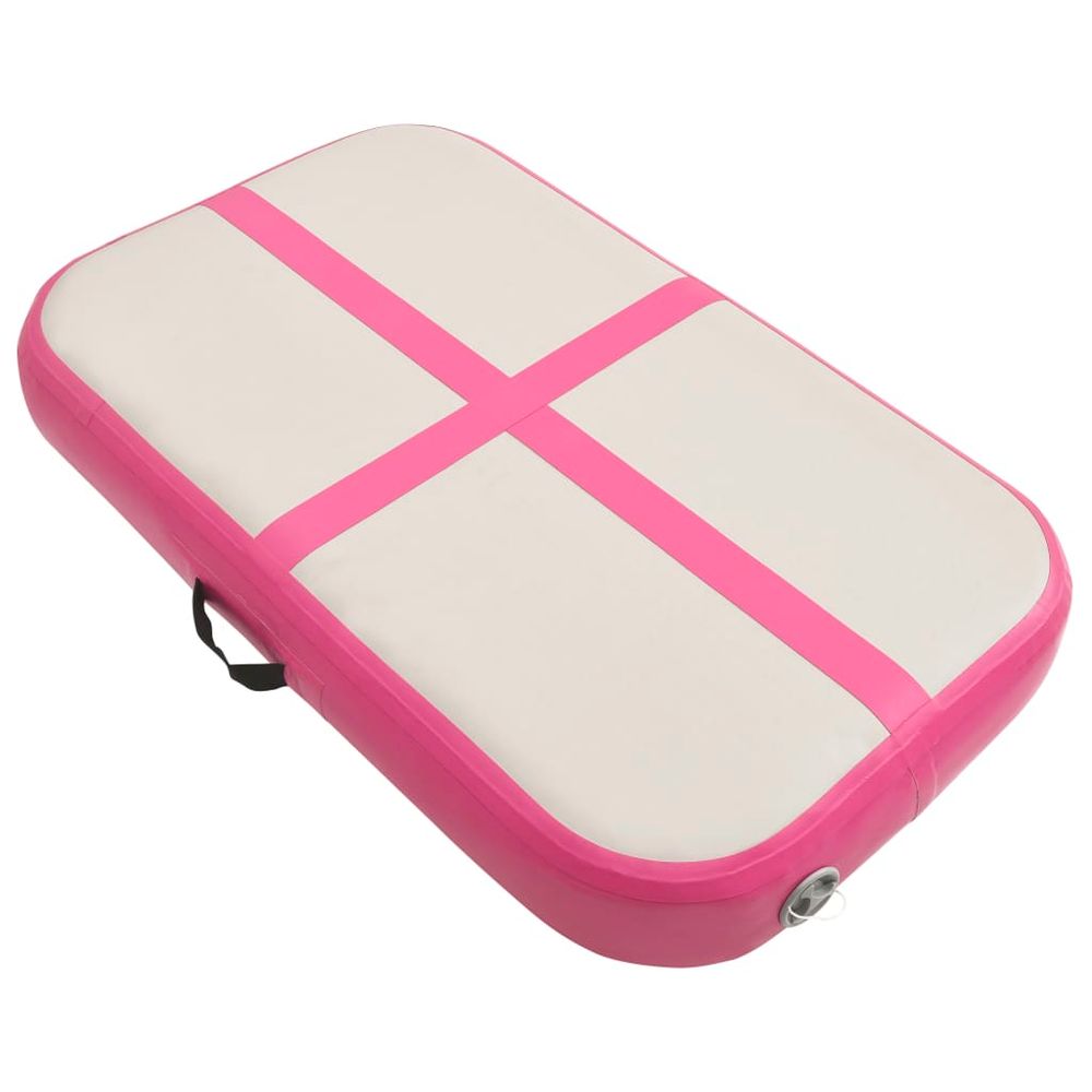 vidaXL Inflatable Gymnastics Mat with Pump 60x100x15 cm PVC Pink