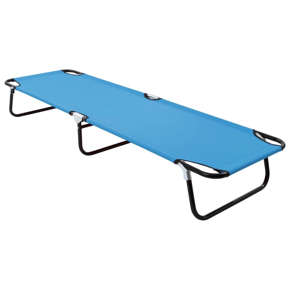 vidaXL Folding Sun Lounger Blue Steel