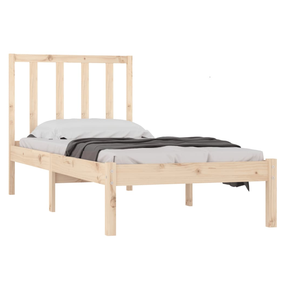 vidaXL Bed Frame Solid Wood Pine 75x190 cm Small Single