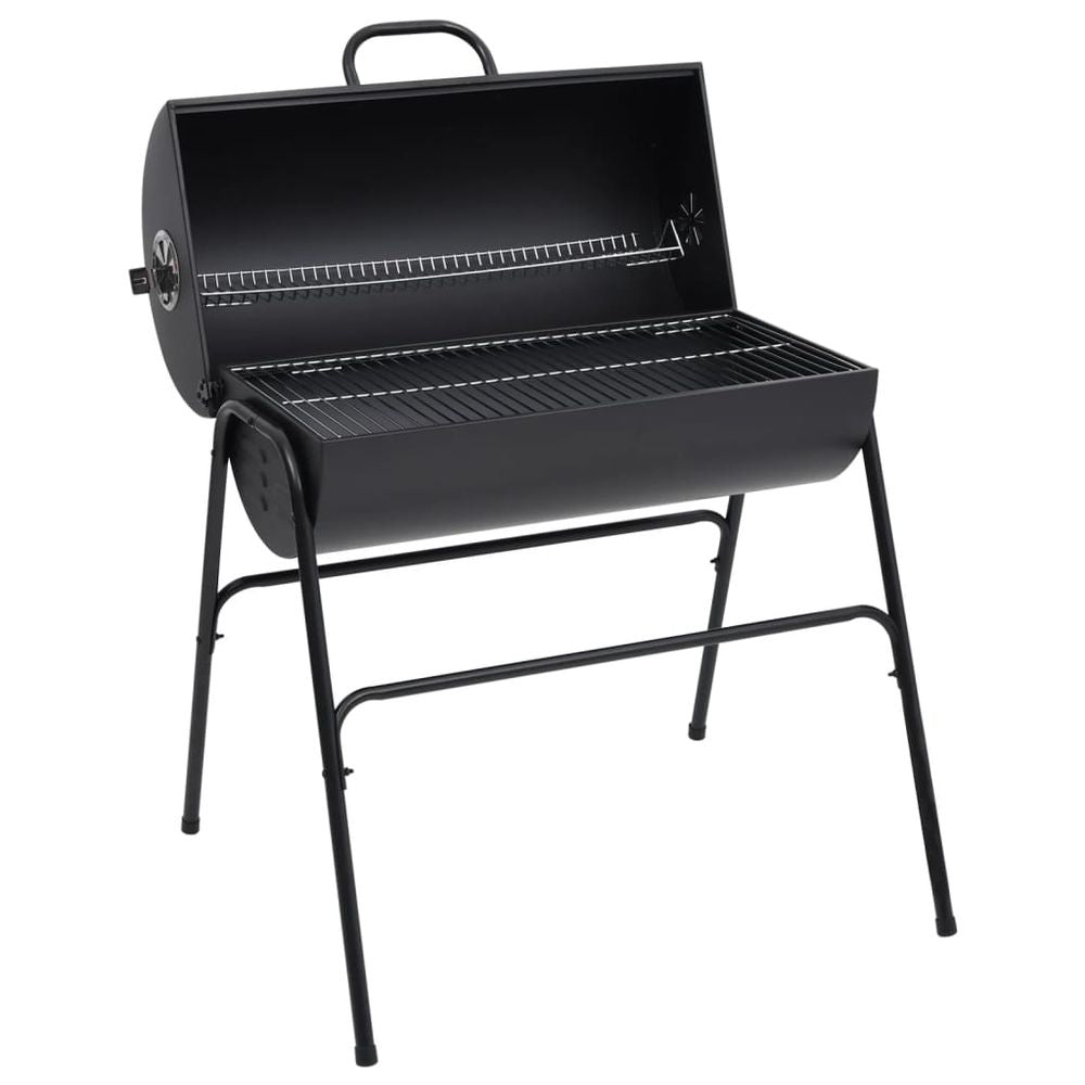 vidaXL Barrel Grill with 2 Cooking Grids Black 80x95x90 cm Steel