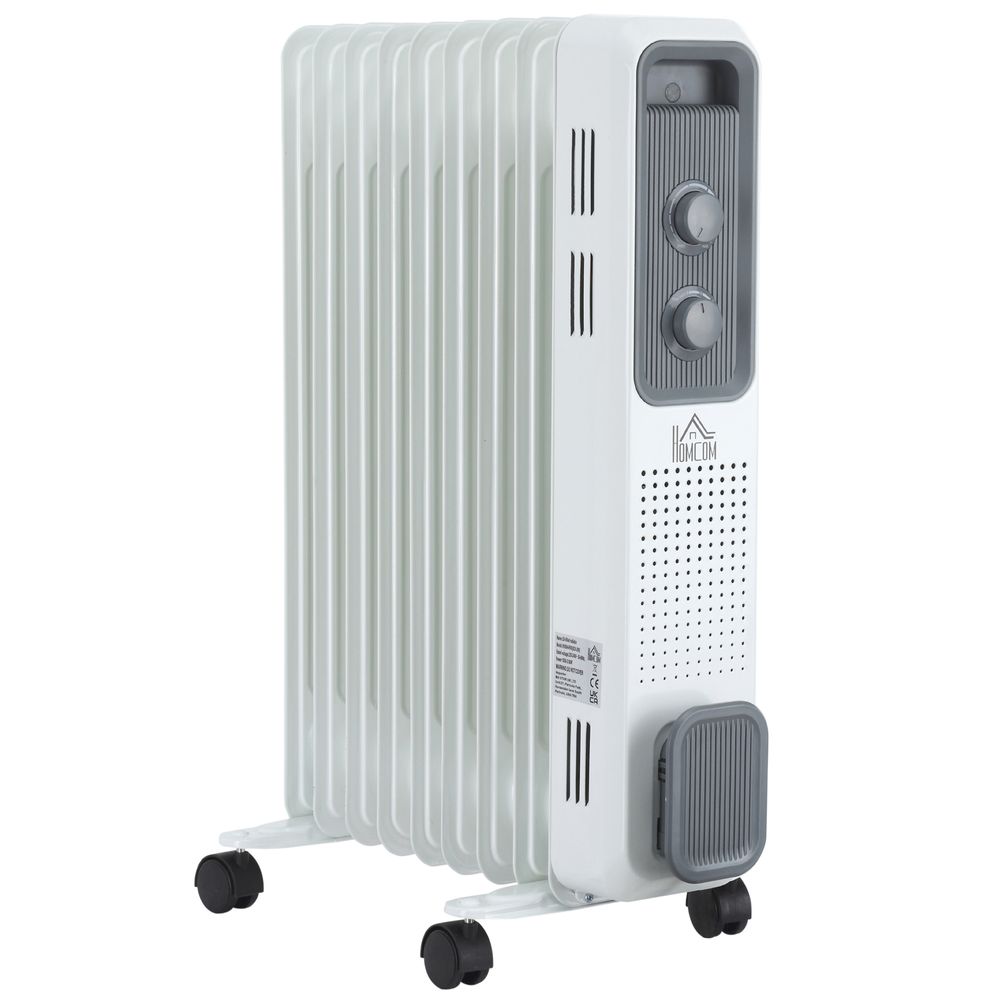 2180W Oil Filled Radiator, 3 Settings, Safe Power-Off, 9 Fins Radiator