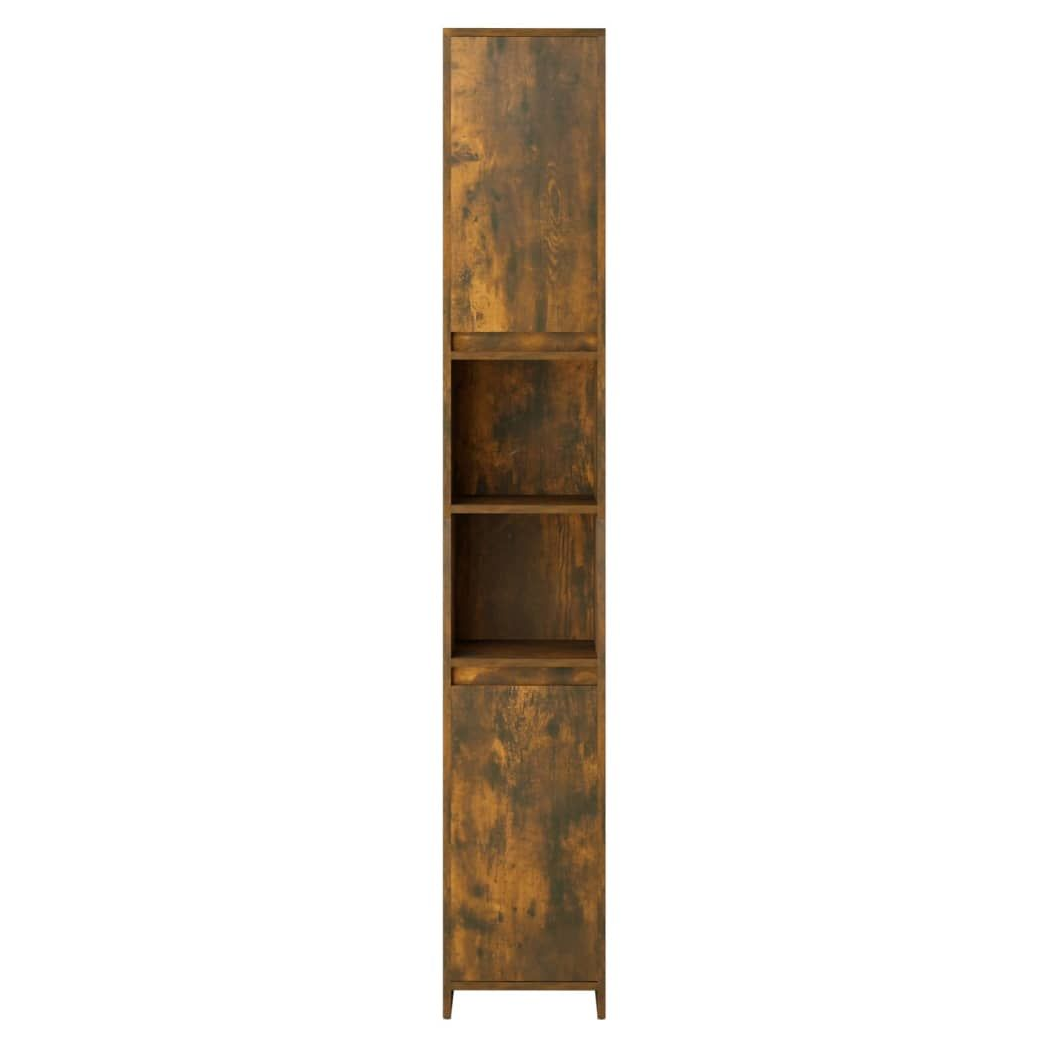 vidaXL Bathroom Cabinet Smoked Oak 30x30x183.5 cm Engineered Wood