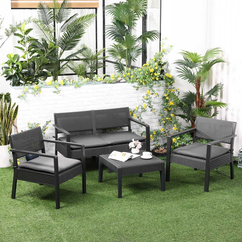 Garden PP Rattan Style Sofa Set, 4 PCS