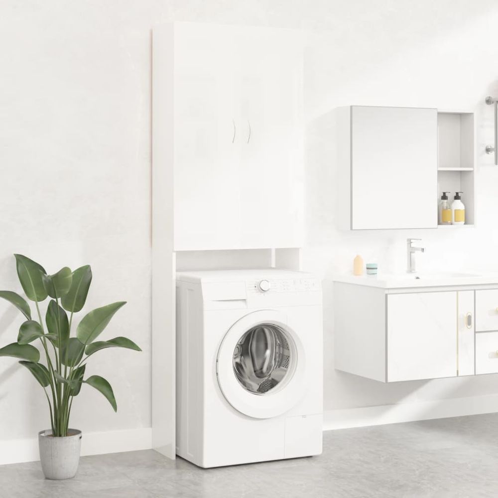 vidaXL Washing Machine Cabinet Smoked Oak 64x25.5x190 cm