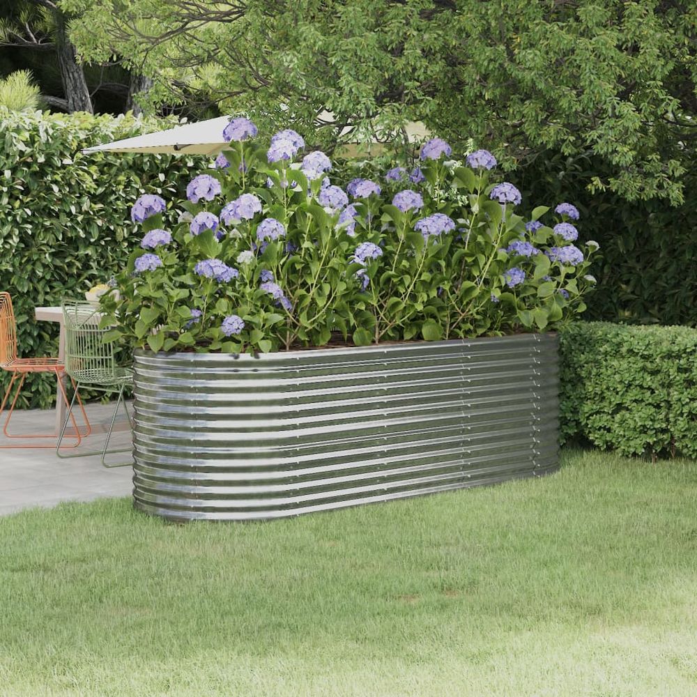 vidaXL Garden Raised Bed Powder-coated Steel 368x80x68 cm Anthracite