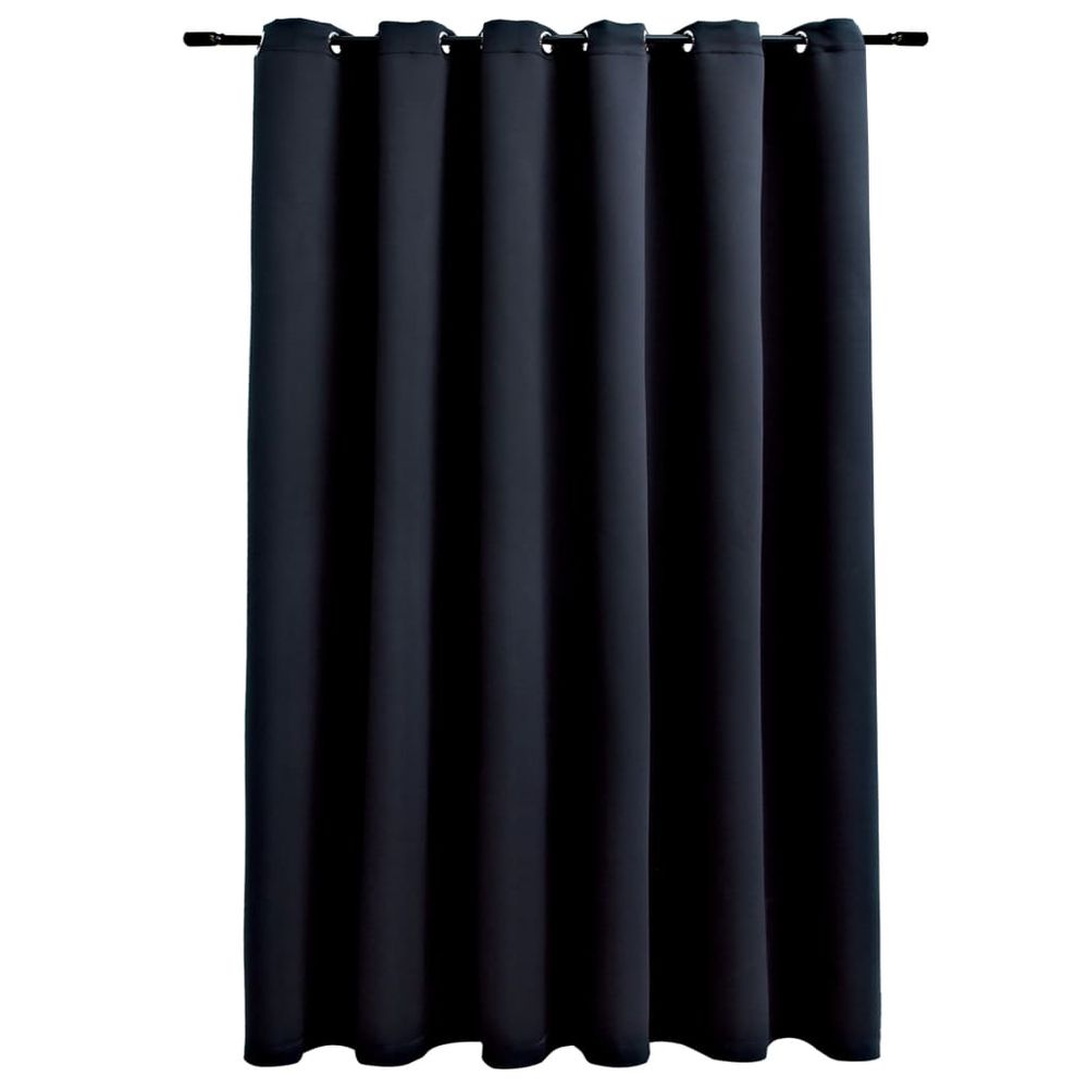 vidaXL Blackout Curtain with Metal Rings Black 290x245 cm