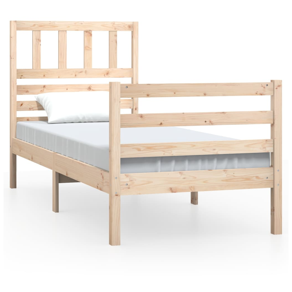 vidaXL Bed Frame 75x190 cm Small Single Solid Wood