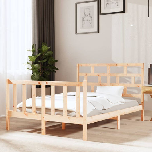 vidaXL Bed Frame Solid Wood Pine 75x190 cm Small Single