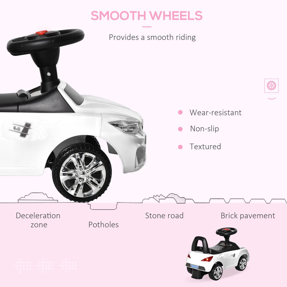 Ride on Car Baby Toddler Walker Foot to Floor Sliding Car Slider White