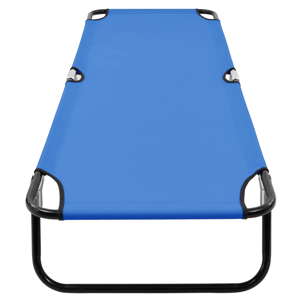 vidaXL Folding Sun Lounger Blue Steel