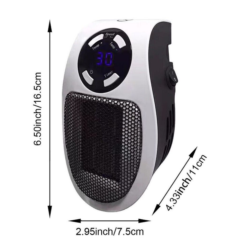 Portable Plug in Wall Space Heater Digital Timer Electric Personal Heater Fan US