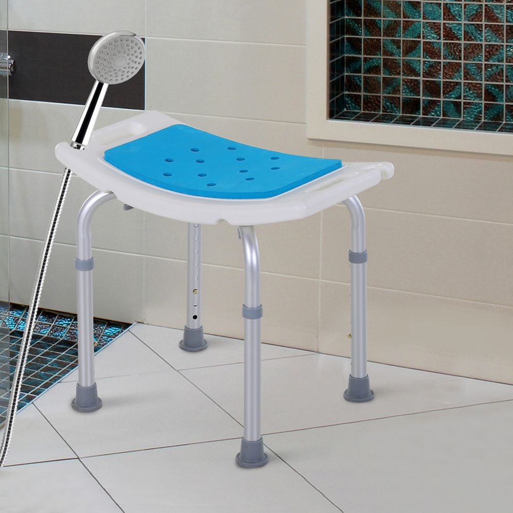 Adjust Aluminum Bath Stool Spa Shower Chair Non-Slip w/ Shower Hole