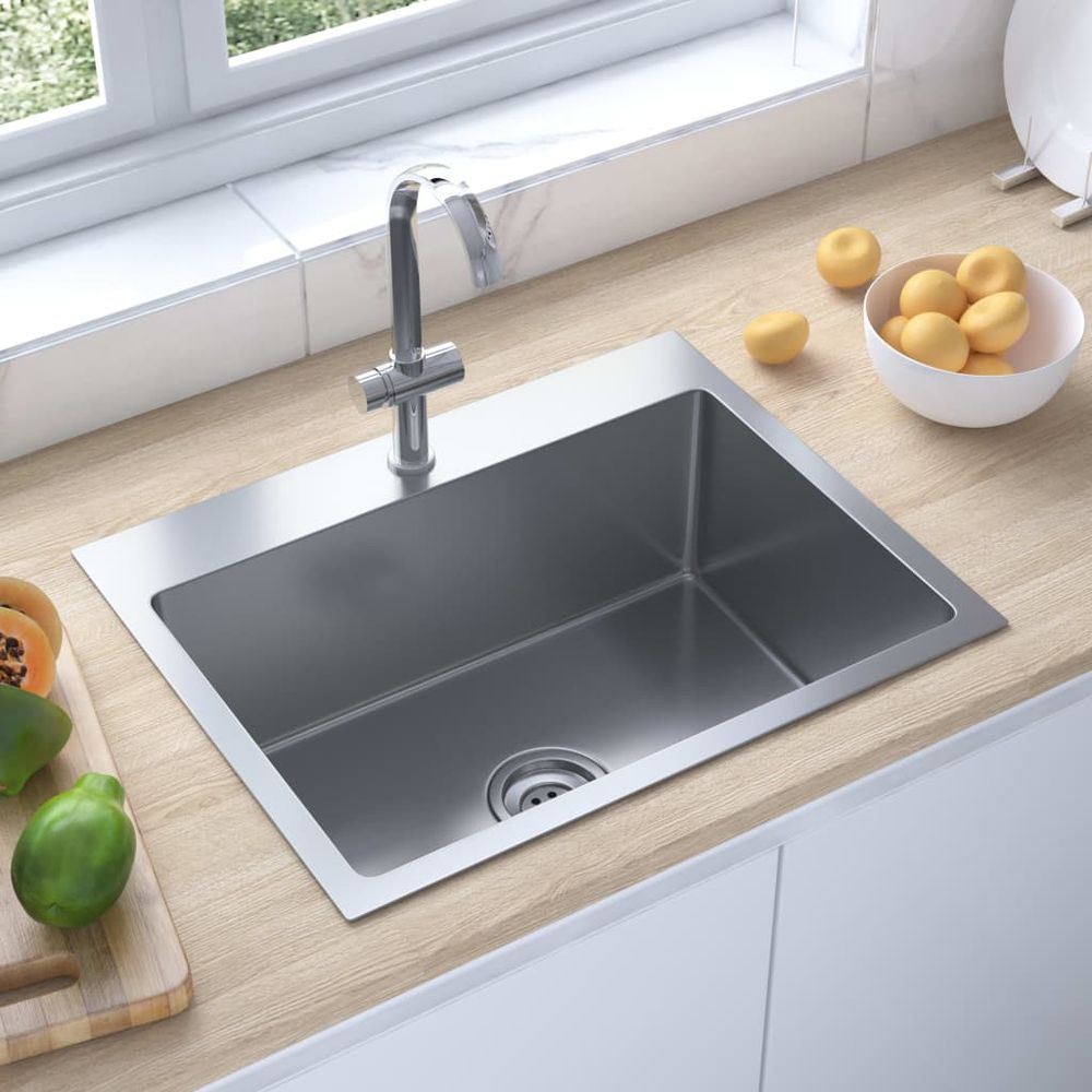 vidaXL Handmade Kitchen Sink Stainless Steel