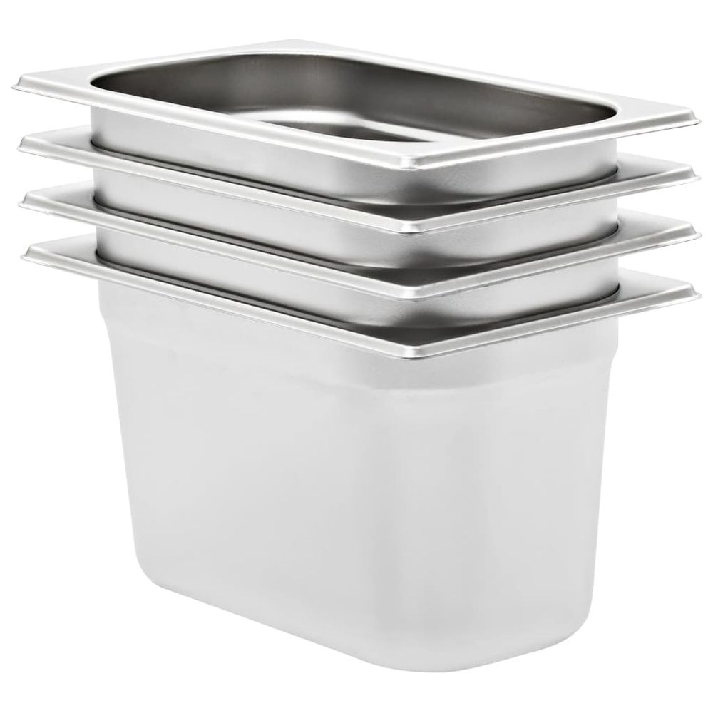 vidaXL Gastronorm Containers 12 pcs GN 1/4 20 mm Stainless Steel