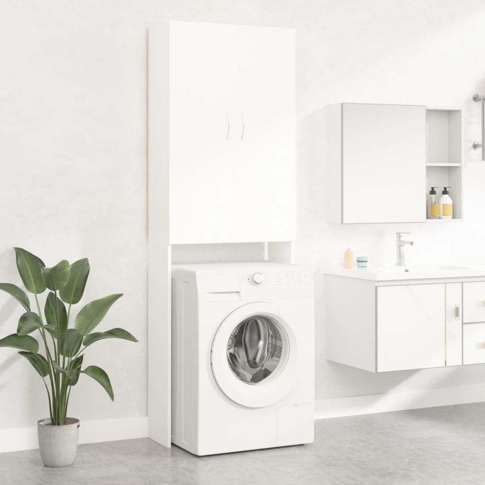 vidaXL Washing Machine Cabinet Smoked Oak 64x25.5x190 cm