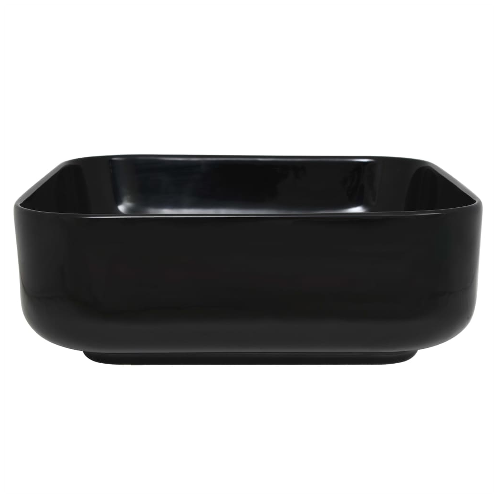 vidaXL Basin Ceramic Square Black 38x38x13.5 cm