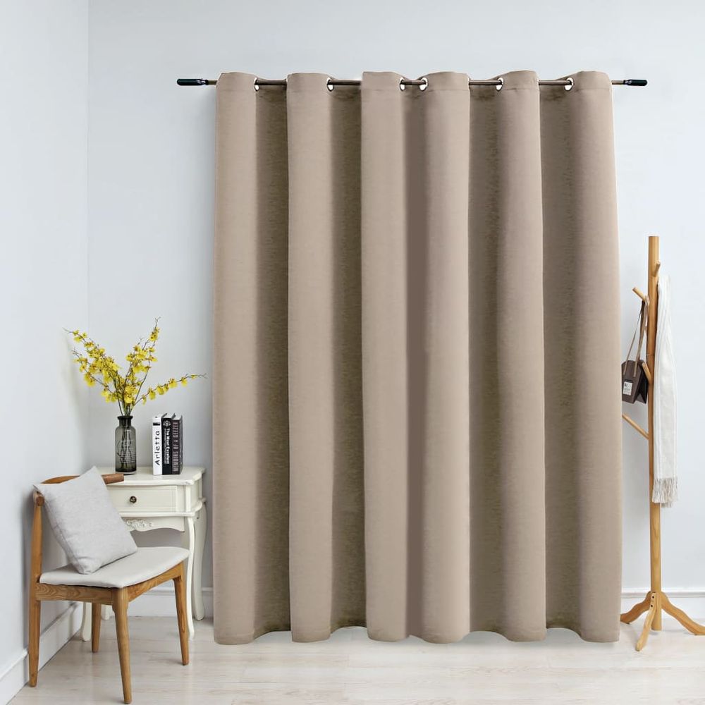 vidaXL Blackout Curtain with Metal Rings Black 290x245 cm