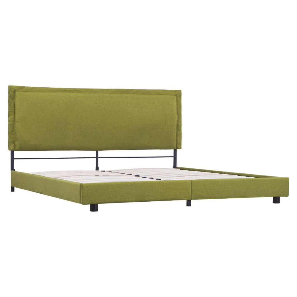 vidaXL Bed Frame Green Fabric 150x200 cm King Size