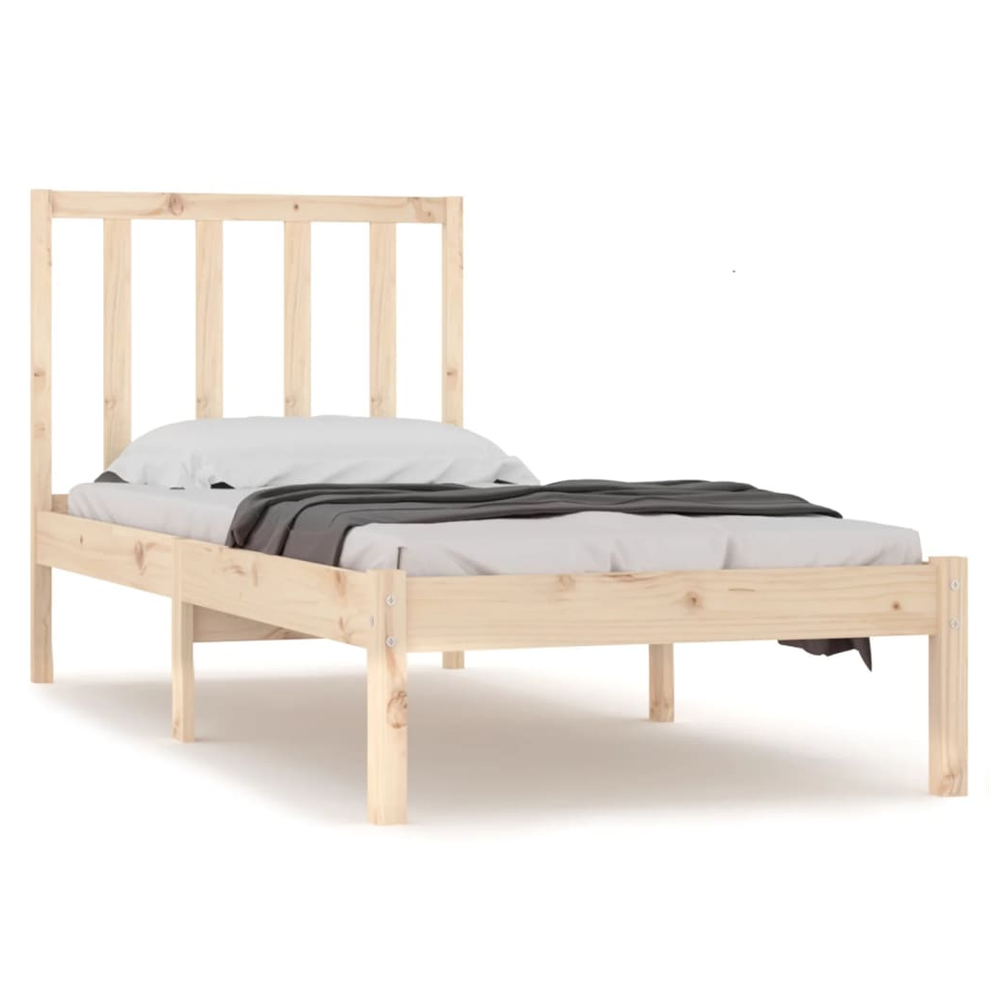 vidaXL Bed Frame Solid Wood Pine 75x190 cm Small Single