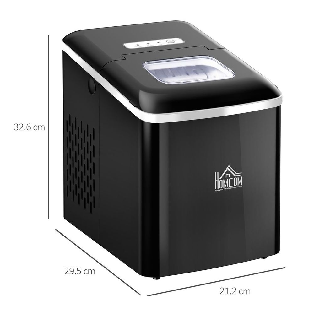 Ice Maker 12kg/24H Production with Scoop Basket for Home Office Black