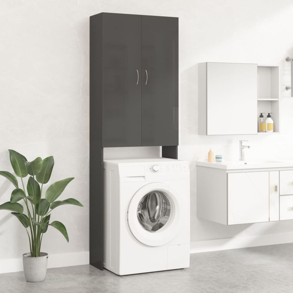 vidaXL Washing Machine Cabinet Smoked Oak 64x25.5x190 cm