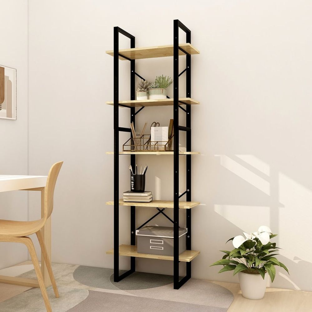 vidaXL 5-Tier Book Cabinet 40x30x175 cm Pinewood