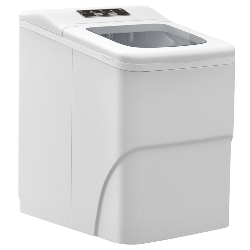 HOMCOM Ice Maker 12kg/24H Production with Scoop Basket for Home Office Silver