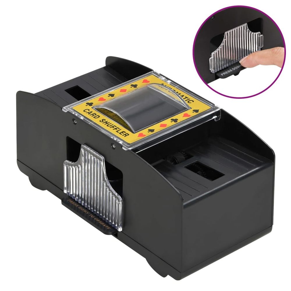 vidaXL Automatic Card Shuffler Black 2 Decks