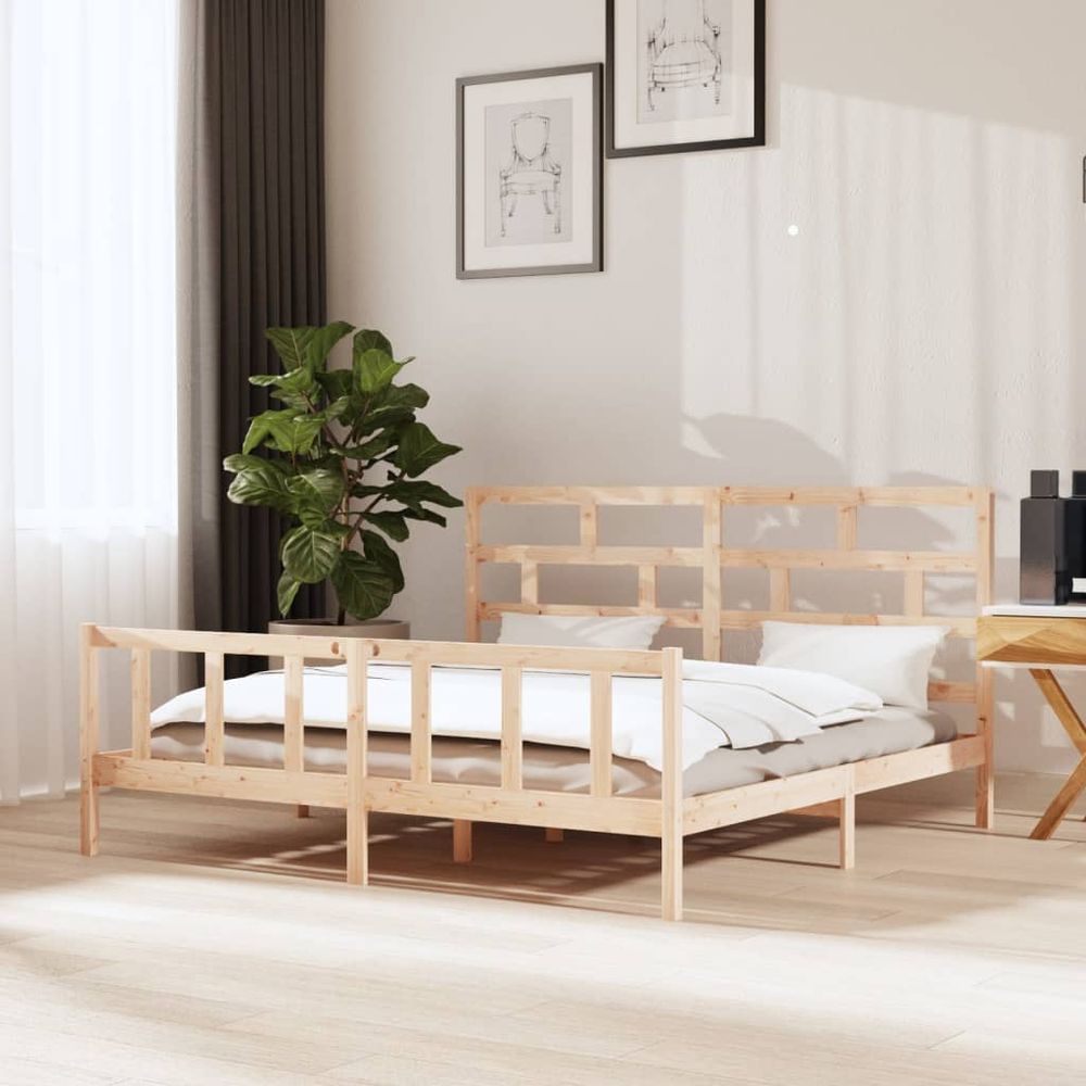 vidaXL Bed Frame Solid Wood Pine 75x190 cm Small Single