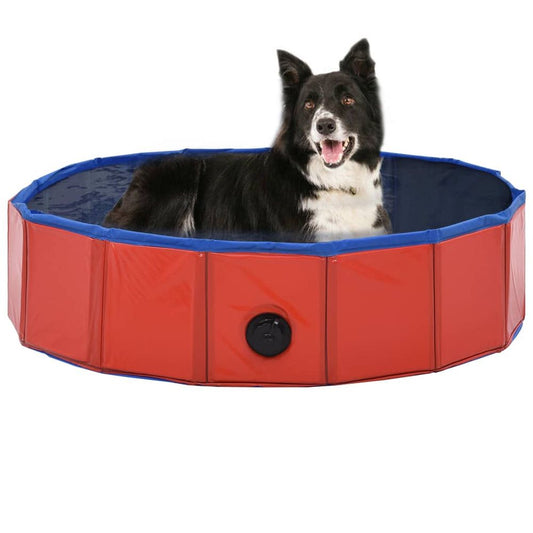 vidaXL Foldable Dog Swimming Pool Red 200x30 cm PVC