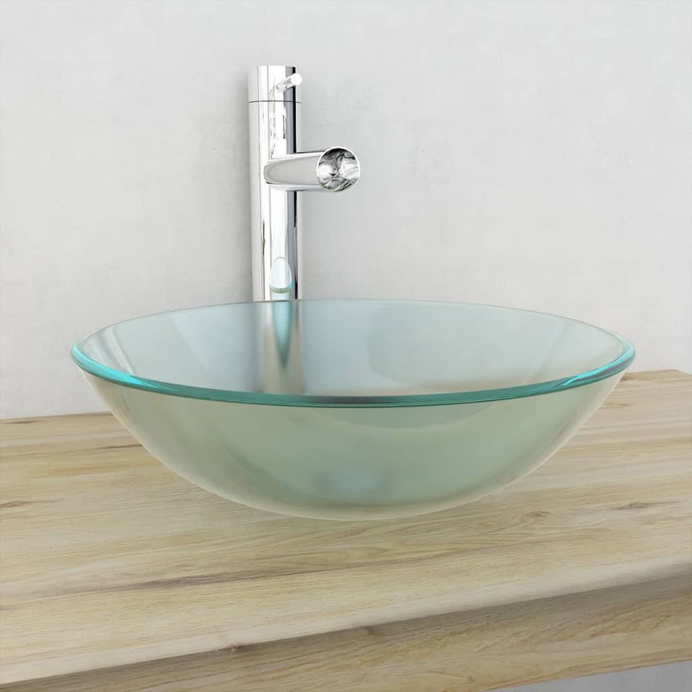 vidaXL Basin Tempered Glass 42 cm Frosted