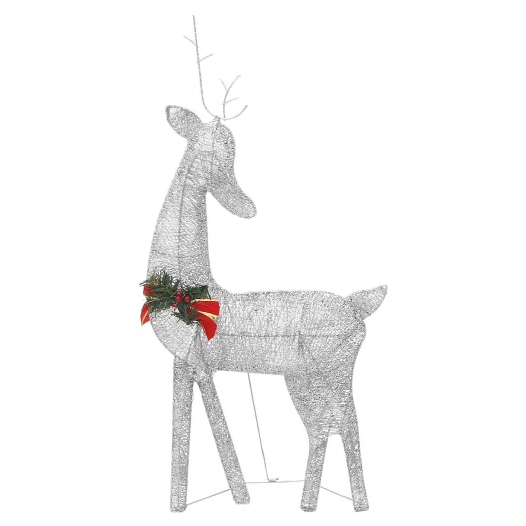 vidaXL Christmas Reindeer Family 270x7x90 cm Silver Cold White Mesh