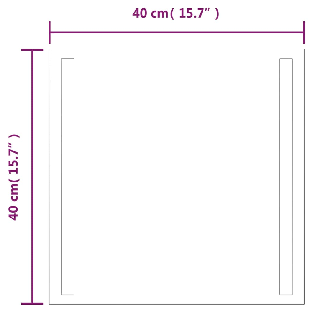 vidaXL LED Bathroom Mirror 40x40 cm