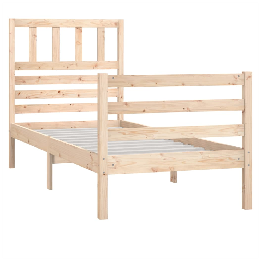 vidaXL Bed Frame 75x190 cm Small Single Solid Wood