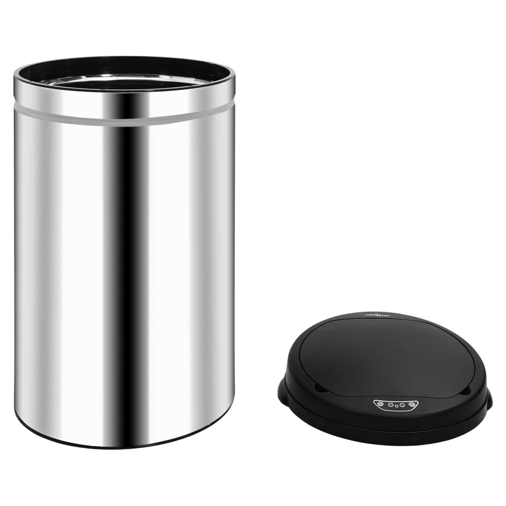 vidaXL Automatic Sensor Dustbin 40 L Stainless Steel