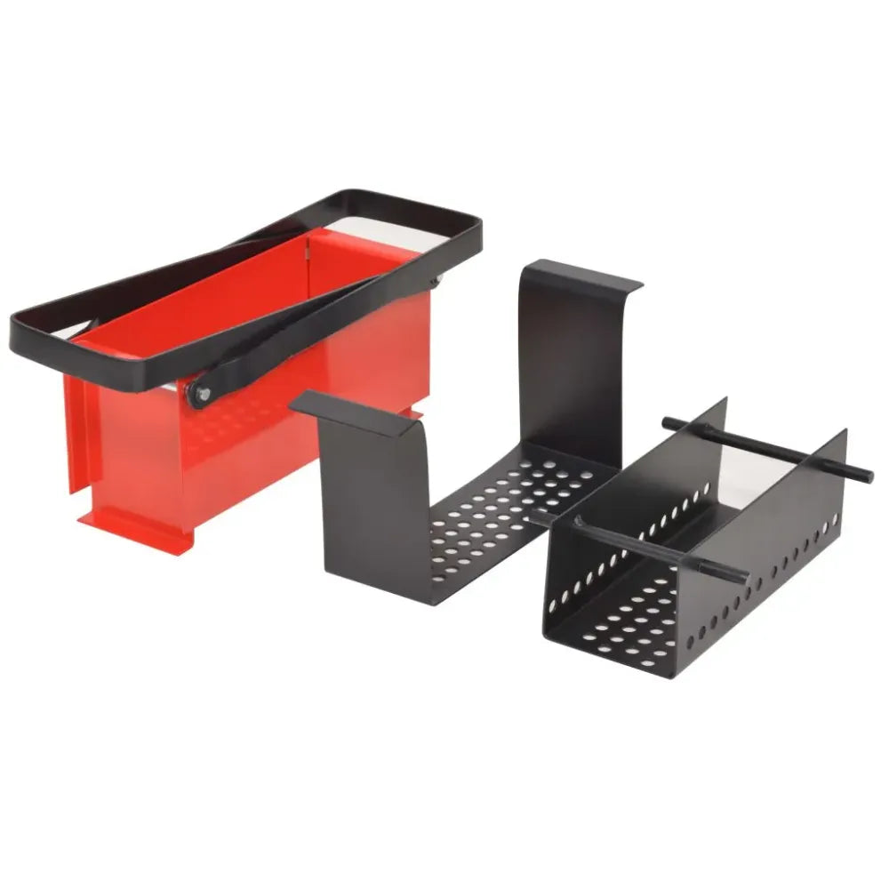 Paper Log Briquette Maker Steel 34x14x14 cm Black and Red