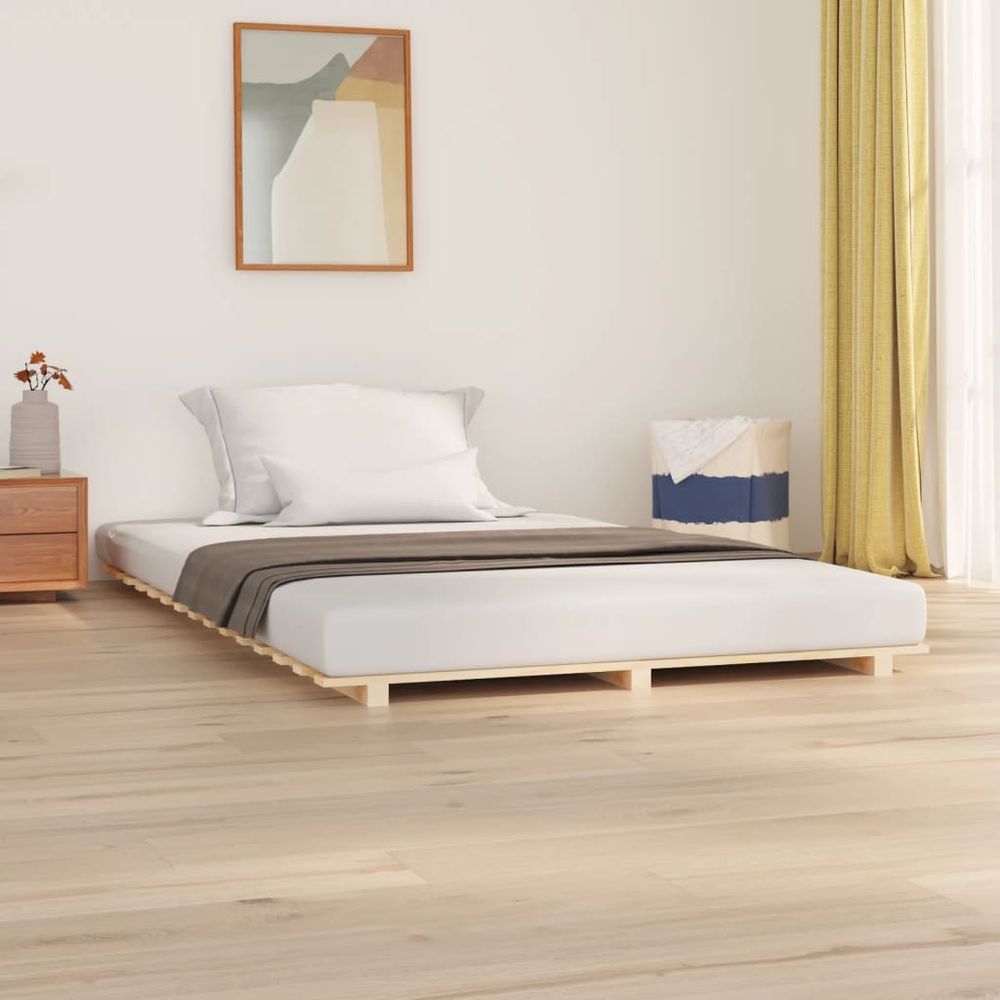 vidaXL Bed Frame 90x200 cm Solid Wood Pine