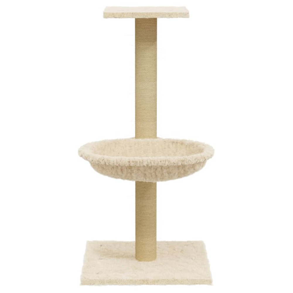 vidaXL Cat Tree with Sisal Scratching Post Cream 74 cm