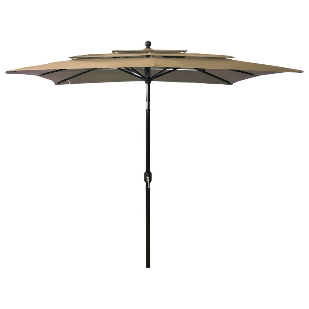 vidaXL 3-Tier Parasol with Aluminium Pole Sand 2.5x2.5 m