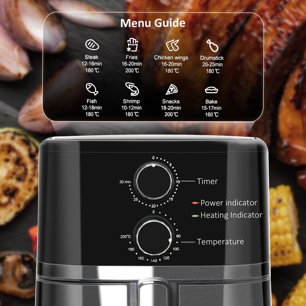 Air Fryer 1500W 4.5L Air Fryers Oven with Rapid Air Circulation Timer HOMCOM