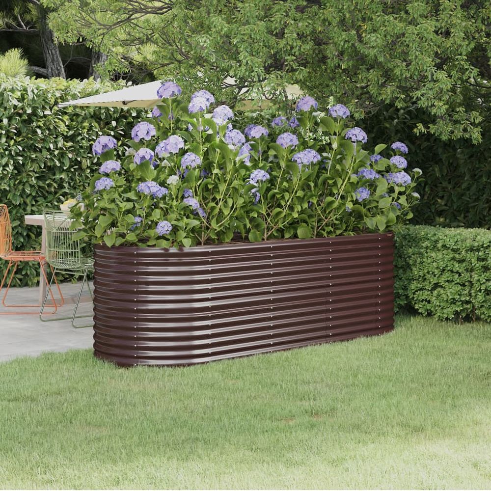 vidaXL Garden Raised Bed Powder-coated Steel 368x80x68 cm Anthracite