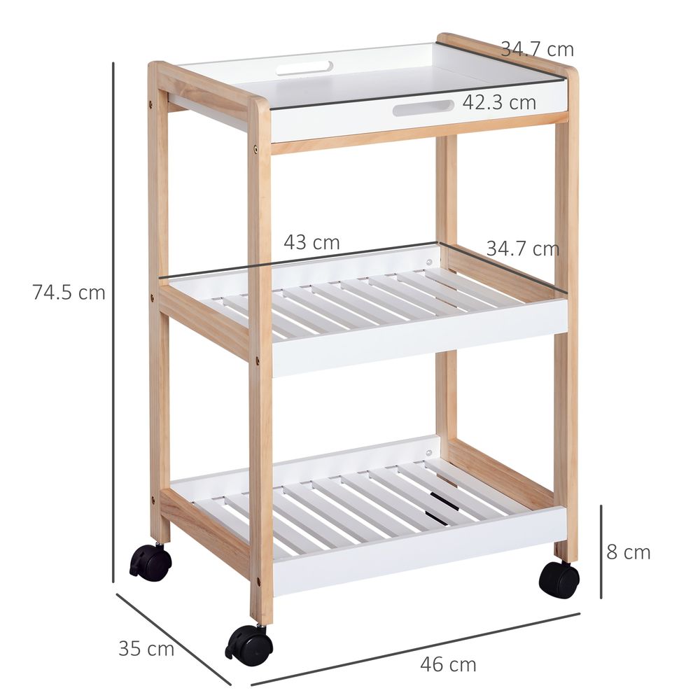 Kitchen Trolley, Bamboo/MDF board, 74.5H cm